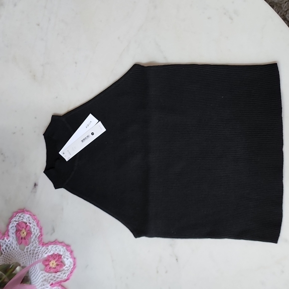 NWT Aqua Knit ribbed back mock neck top size large - Picture 4 of 16